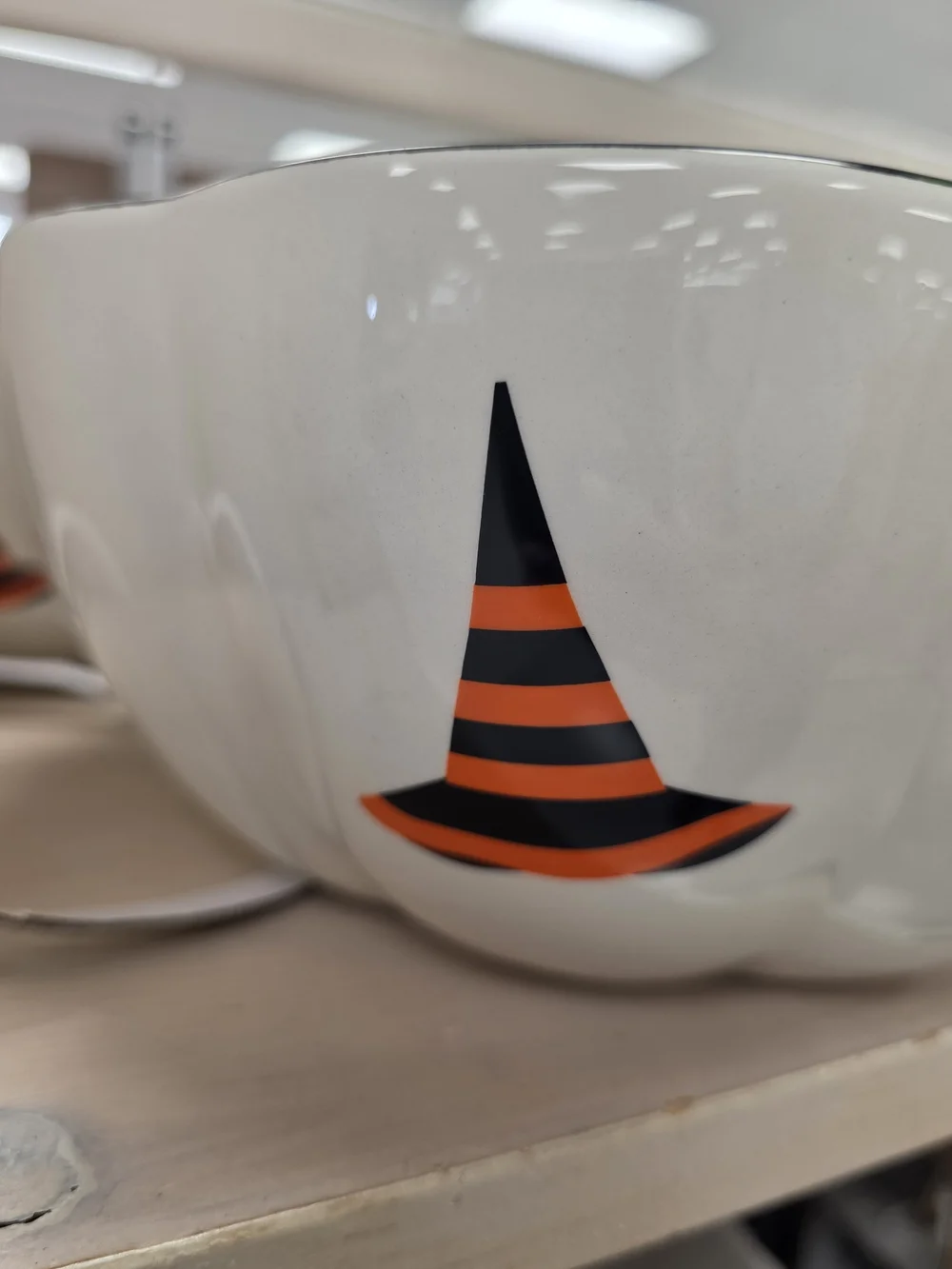 Festive Ceramic Halloween Witch Hat Candy Bowl-NWT